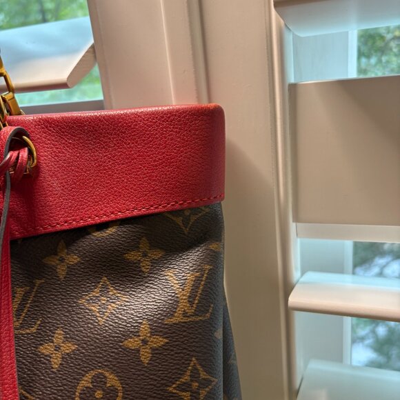 Louis Vuitton Brown and Red Monogram Tote - Picture 16 of 16